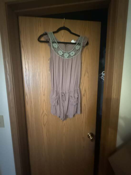 Body Central Pants - Body Central Crochet Detail Romper Size M
